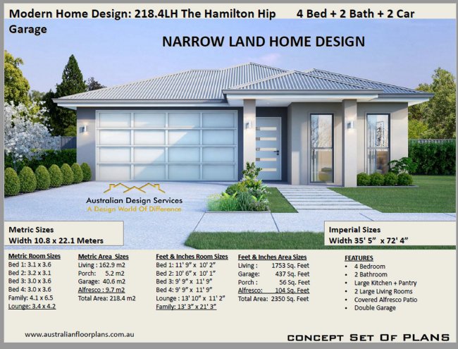 4 Bed Room House Plan for Sloping Land